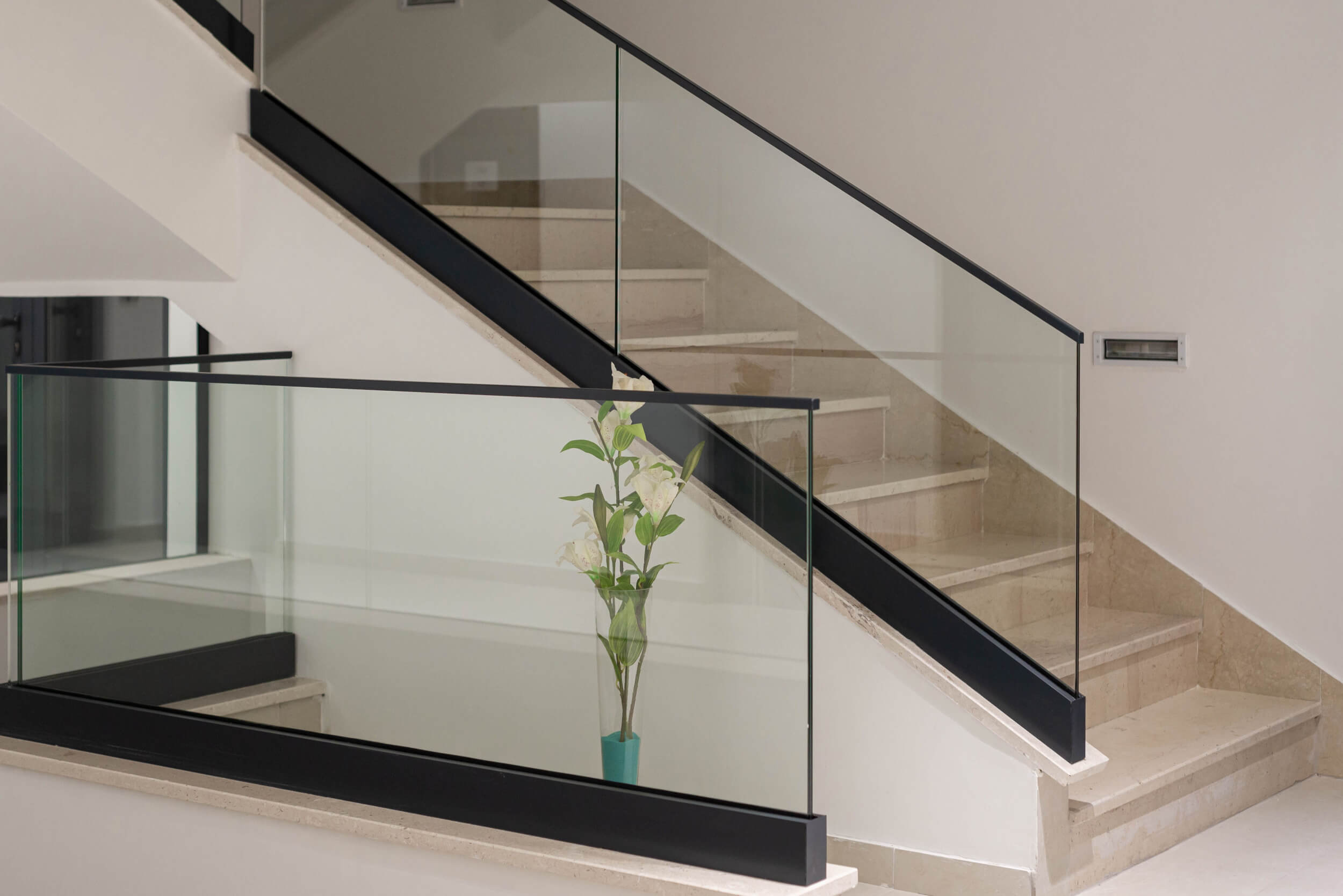 An interior of hall with staircases